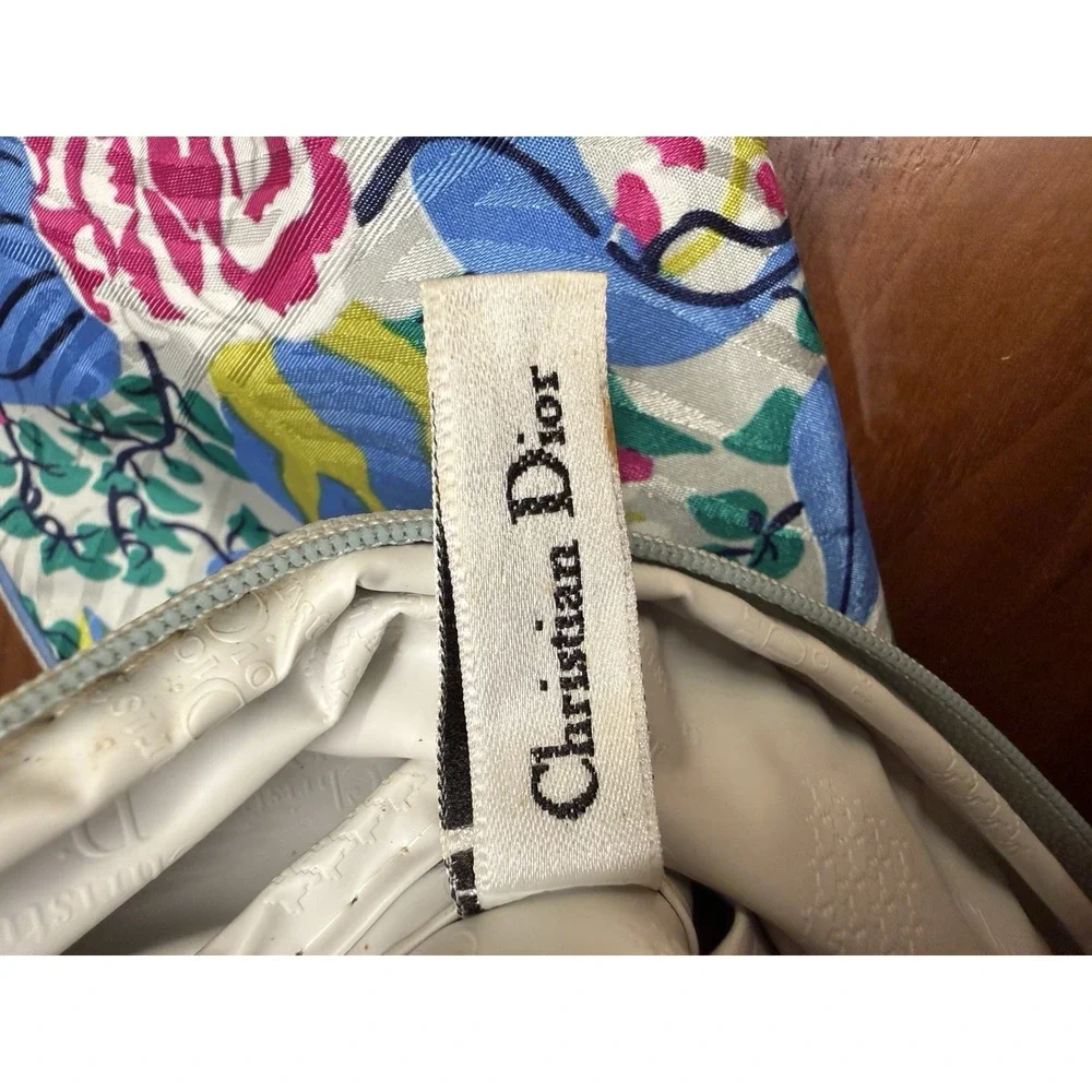 Vintage Christian Dior 2pc Cosmetic Bag Set Floral